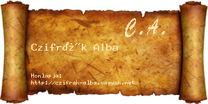 Czifrák Alba névjegykártya